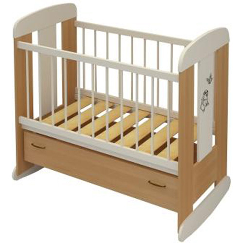 Кроватка детская 120*60 Бэби Бум классическая (качалка+ящик) 'Зайка'